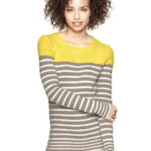 Yellow gray and white striped sweater (Gap)